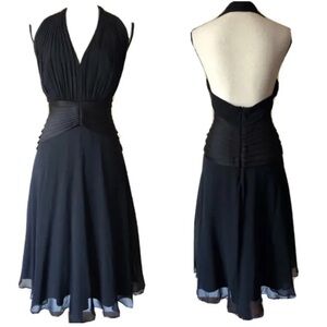 NWT Elegant Black Halter Dress Tadashi Collection
